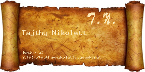 Tajthy Nikolett névjegykártya